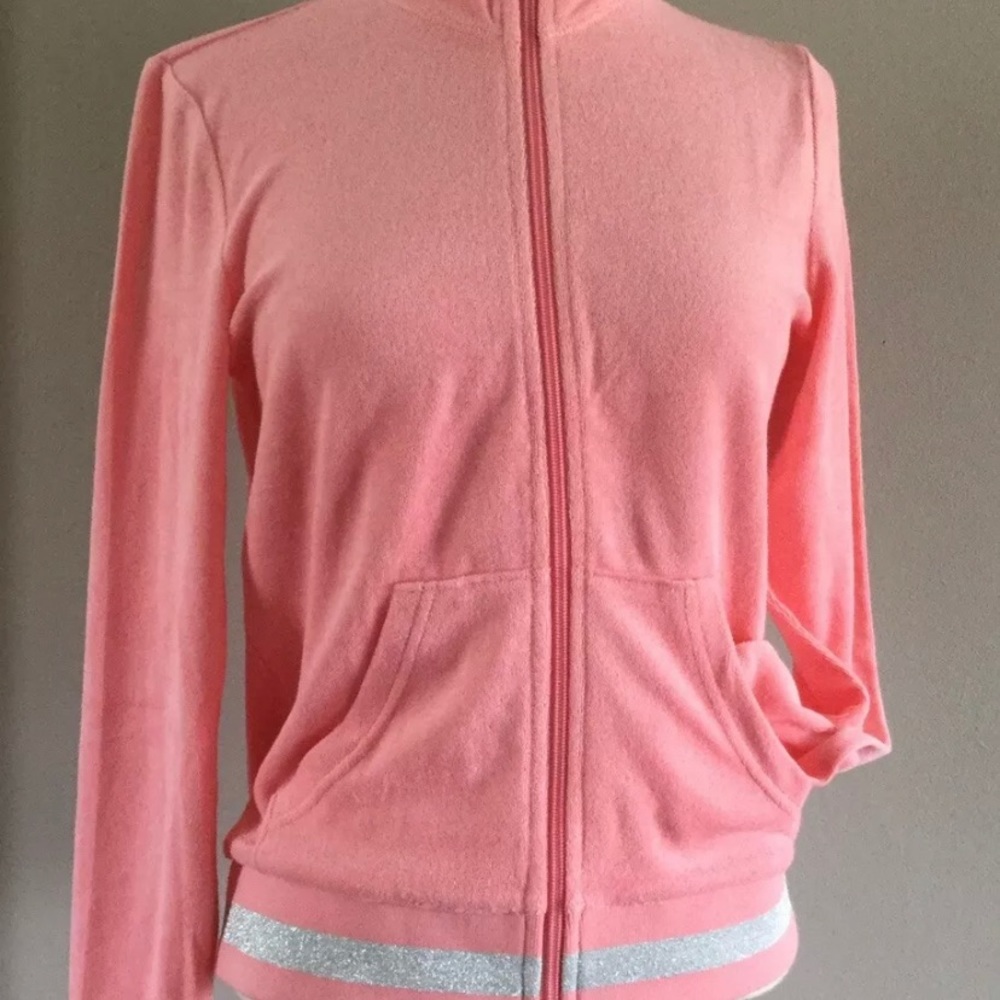 JUICY COUTURE Pink Sweater / Track Jacket Medium
